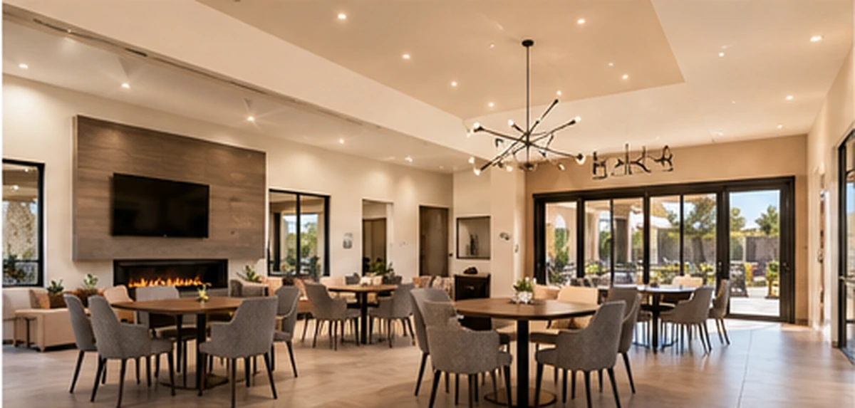 Grandview amenity artist concept depicting multipurpose gathering room