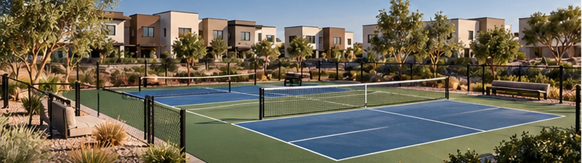 Two pickleball courts concept image