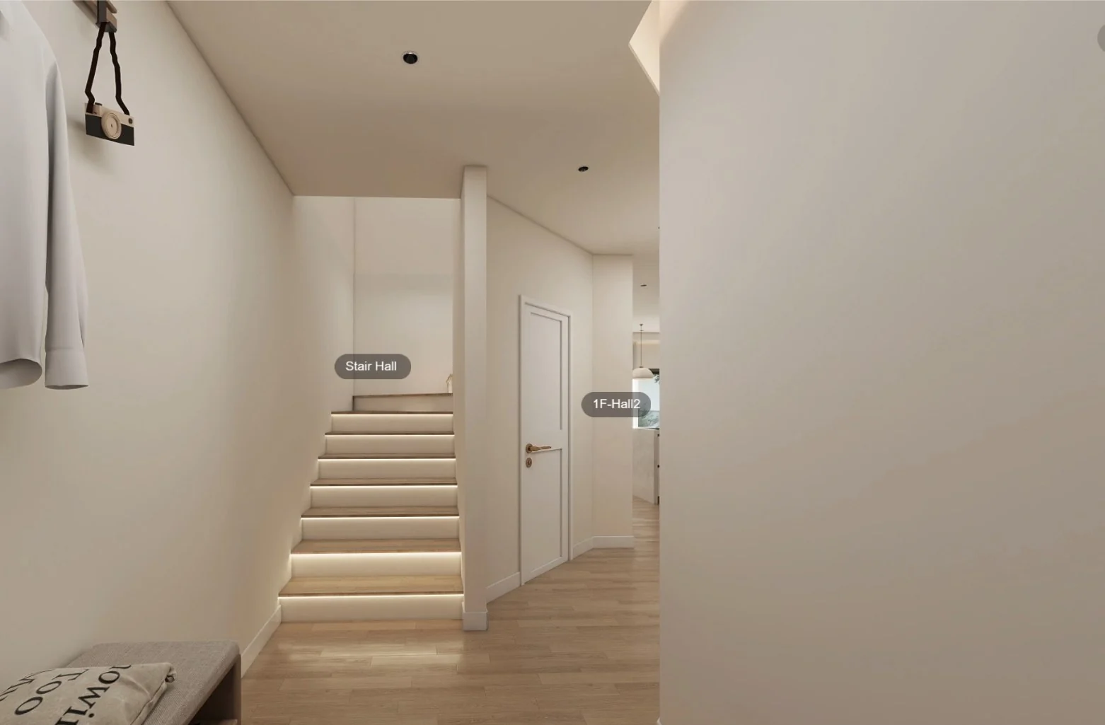 Grandview-specific entry hall and illuminated staircase design